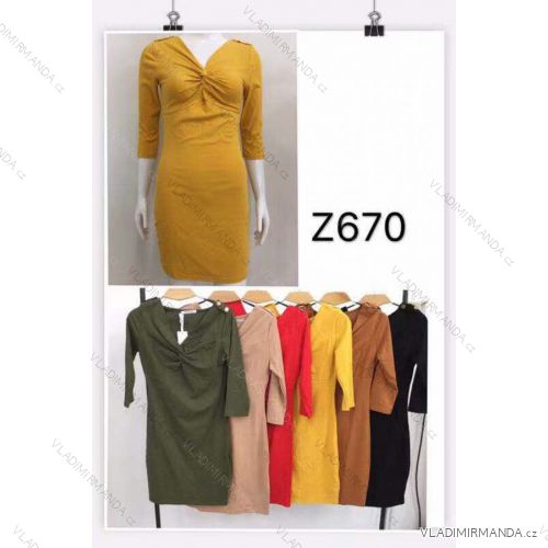 Kleid 3/4 Ärmel Frauen (s-xl) M.B.21 MA719Z670