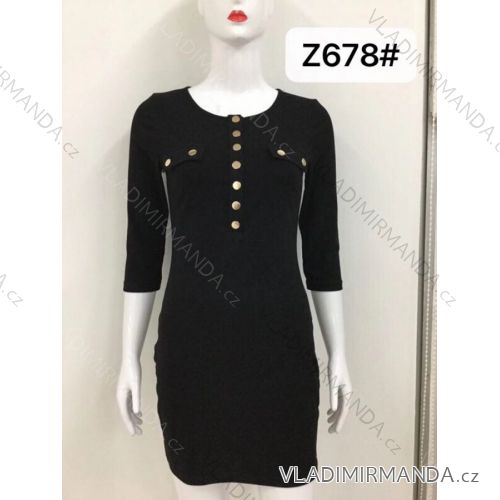 Kleid mit Nieten 3/4 Ärmel Damen (s-xl) M.B.21 MA719Z678
