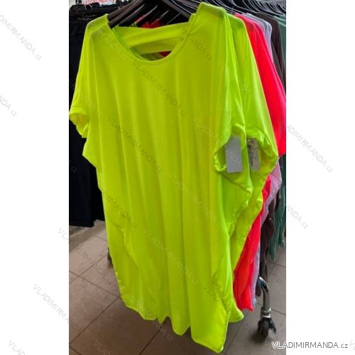 Tunika Bluse Kurzarm Neon Damen (uni s-l) MODA ITALY IM120080
