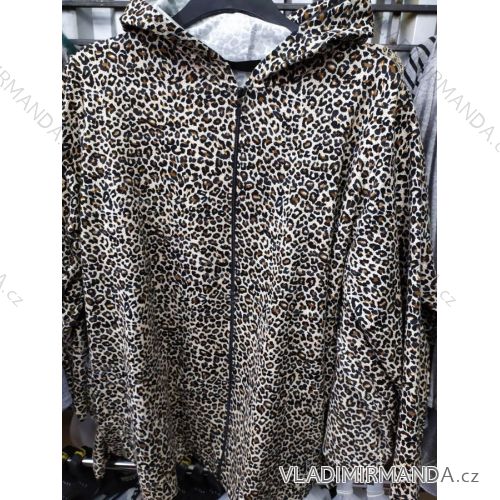 Leopard Sweatshirt Kapuze Langarm Damen Oversized (xl-4xl) POLISH FASHION PM120010
