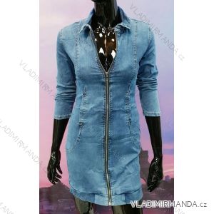 Denim Zipper Langarmkleid (S-XL) ITALIENISCH MODA JMK20008
