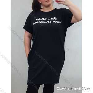 Kleid übergroße Kurzarmfrauen (uni m / xl) ITALIAN FASHION IM120156