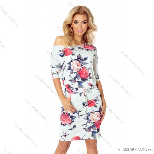 Sportliches Kleid - farbige große Blumen 13-49
