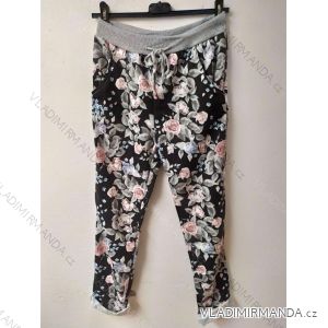 Damen Trainingsanzug lange schwarze Blumen (uni s / m / l) ITALIENISCHE MODA IMD20073