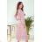 304-1 Chiffon Midikleid mit Ausschnitt und Rüschen - schmutziges Pink
