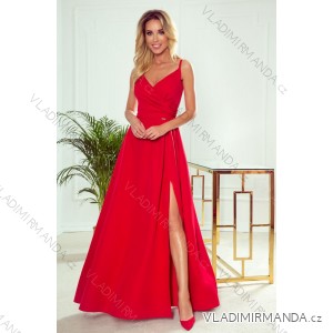 299-1 CHIARA elegantes Maxikleid mit Riemen - rot
