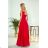 299-1 CHIARA elegantes Maxikleid mit Riemen - rot
