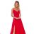 299-1 CHIARA elegantes Maxikleid mit Riemen - rot
