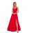 299-1 CHIARA elegantes Maxikleid mit Riemen - rot
