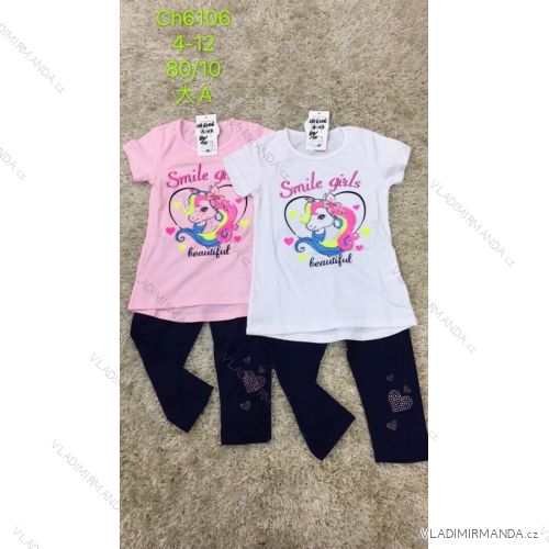 Sommer T-Shirt und Leggings Set 3/4 kurze Kinder Mädchen Mädchen (4-12 Jahre) SAD SAD20CH6106