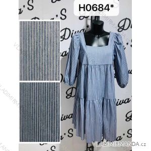 Kleid Sommer Lange Damen Strip (uni sl) ITALIENISCHE Mode IM918136