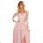 309-4 AMBER elegant lace long dress with a neckline - dirty pink