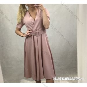 Kleid 3/4 langärmlige elegante Damen mit Gürtel (Uni s / m) ITALIAN FASHION IM920199