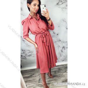 Sommer Langarm Blumenkleid mit Rüschen Frauen (UNI S / L) ITALIENISCHE MODE IMK20154