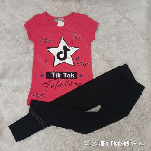 Sommer T-Shirt und Leggings Set 3/4 kurze Kinder Mädchen Mädchen (4-12 Jahre) SAD SAD20CH6106