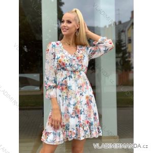 Sommerkleid Langarm geblümte Damen (UNI S / L) ITALIAN FASHION IMK20150