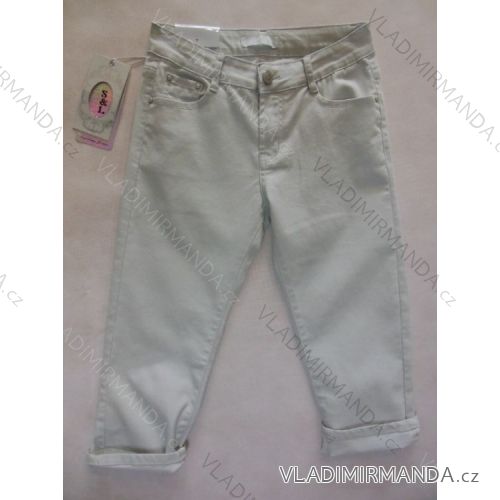 Hose dünne Sommer 3/4 kurze Frauen (38-48 / grau) SMILING JEANS N346
