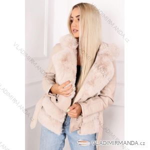 Jacke Winterjacke mit Kapuze und Fell Damen Übergröße (46-54) POLISH FASHION BLI19YP-18057-12