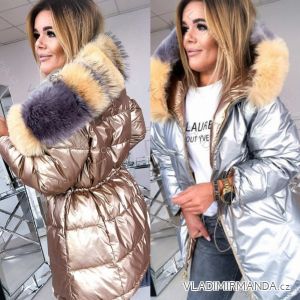 Jacke Winterjacke mit Kapuze und Fell Damen Übergröße (46-54) POLISH FASHION BLI19YP-18057-12