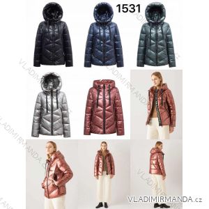 Jacke Winterjacke mit Kapuze und Fell Damen Übergröße (46-54) POLISH FASHION BLI19YP-18057-12