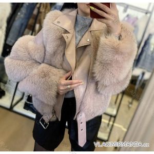 Jacke Winterjacke mit Kapuze und Fell Damen Übergröße (46-54) POLISH FASHION BLI19YP-18057-12