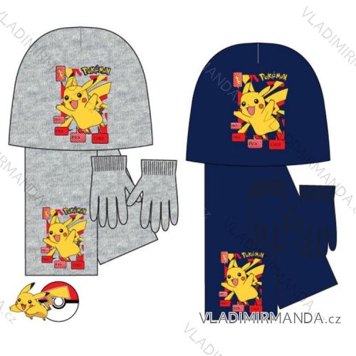 Set Mützen Handschuhe und Schal Pokemon Kinder Jungen (52-54) SUN CITY NH4276
