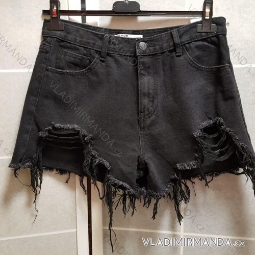 Shorts Jeans Shorts Damen (XS-XL) ITALIENISCHE MODEMS PREMIUM IMT19PCJ-F3373 L schwarz