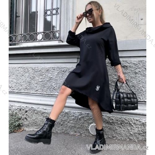 Kleid mit 3/4 Ärmeltasche für Damen (uni sl) ITALIAN Fashion IMWD20516