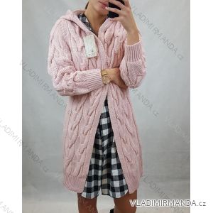 Cardigan pletený teplý dlouhý rukáv dámský (S/M/L ONE SIZE) ITALSKÁ MÓDA IMD21886