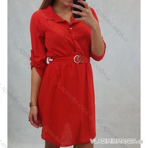 Kleid 3/4 langärmliges elegantes Hemd Damen (Uni s / m) ITALIAN FASHION IM920191