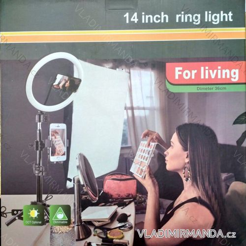 LED Ring Selfie Licht 36cm, Lampe mit Ständer ELM20013