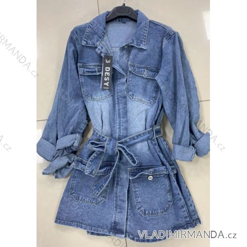 Denim Kurzarm Kleid Frauen (UNI S / M) ITALIAN FASHION IM920010