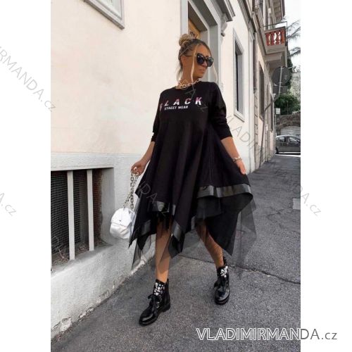 Sommerkleid Langarm geblümte Damen (UNI S / L) ITALIAN FASHION IMK20150