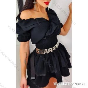 Kleid mit 3/4 Ärmeltasche für Damen (uni sl) ITALIAN Fashion IMWD20527