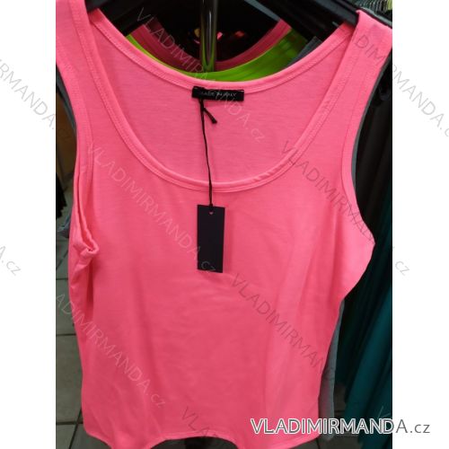 Sommer Damen T-Shirt mit Neonspitze (Uni) ITALIENISCHE Mode IM718155N