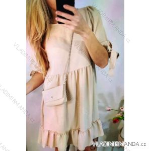 Kleid mit 3/4 Ärmeltasche für Damen (uni sl) ITALIAN Fashion IM3181746