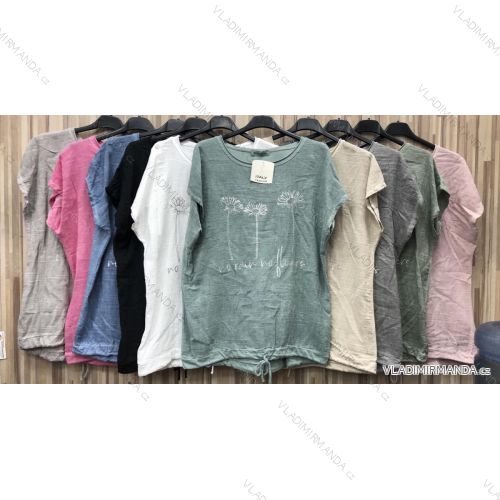 T-Shirt elegante Langarm Frauen (S / M ONE SIZE) ITALIENISCHE MODE IMWK21008