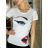 T-Shirt elegante Langarm Frauen (S / M ONE SIZE) ITALIENISCHE MODE IMWK21008