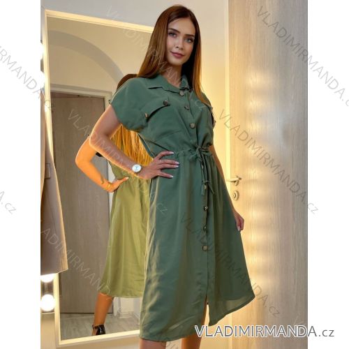 Kleid mit 3/4 Ärmeltasche für Damen (uni sl) ITALIAN Fashion IMWD20527