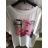 T-Shirt Kurzarm mit Spitze Frauen (Uni s / m) TURKISH FASHION TM920024