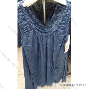 Denim Short Summer Damen trägerloses Kleid (uni s / l) ITALIAN FASHION IM720103