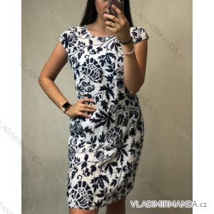 Freizeitkleid Kurzarm Damen (UNI XL-2XL) ITALIENISCHE MODE IM420319