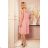 350-2 ALIZEE - Chiffonkleid mit Einfassung - puderrosa