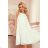 350-1 ALIZEE - Chiffonkleid mit Einfassung - ECRU