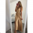 Langes Sommerkleid aus Satin mit Trägern Damen mit Gürtel (UNI S / M) ITALIAN FASHION IMM22INFINITE