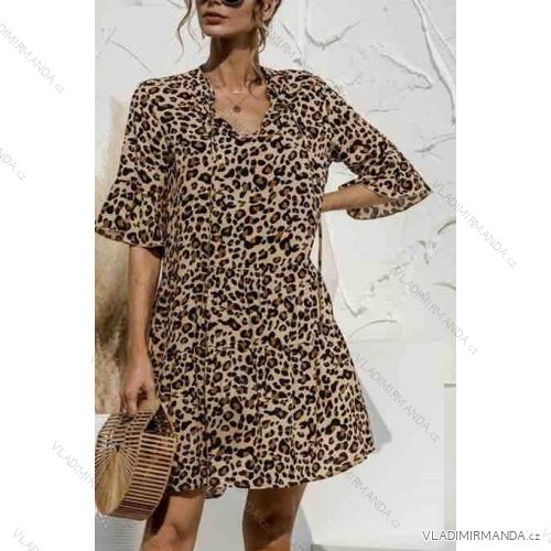 Elegantes Leoparden-Langarm-Damenkleid (SM Einheitsgröße) ITALIAN FASHION IMWA214402