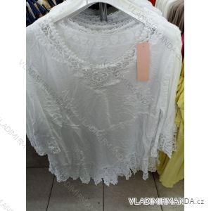 Bluse All Shirt 3/4 Langarm Damen (Uni XL / 2XL) ITALIAN FASHION IM720035