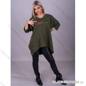 Šaty dlouhé 3/4 dlouhý rukáv dámské (2XL/3XL ONE SIZE) ITALSKÁ MÓDA IMLI21002