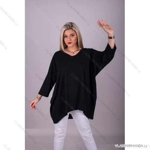 Šaty dlouhé 3/4 dlouhý rukáv dámské (2XL/3XL ONE SIZE) ITALSKÁ MÓDA IMLI21002 2XL/3XL schwarz