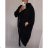 Damen Langarm-Kapuzenkleid (XL / 3XL ONE SIZE) ITALIAN FASHION IM4212007 XL / 3XL schwarz